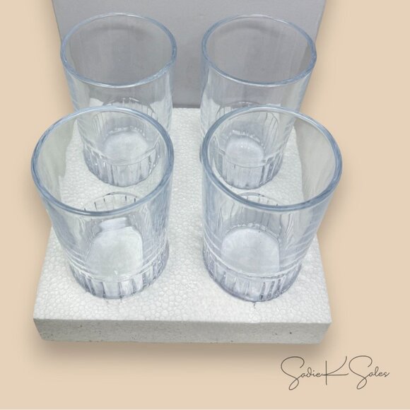 4pk 12.8oz Tall Fluted Glass Tumbler Set Clear – Hearth & Hand Magnolia - Target - Picture 5 of 5